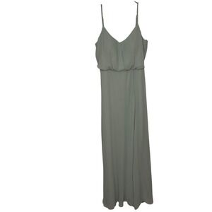 Birdy Grey GWENNIE Maxi Dress Sage Green Spaghetti Strap Flowy Bridesmaid Medium